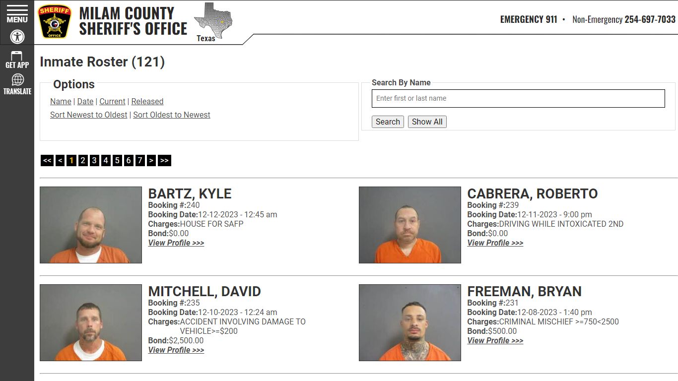 Inmate Roster - Current Inmates Booking Date Descending - Milam County ...
